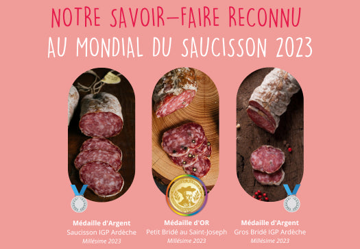 Nos saucissons récompensés au Mondial du Saucisson 2023 !