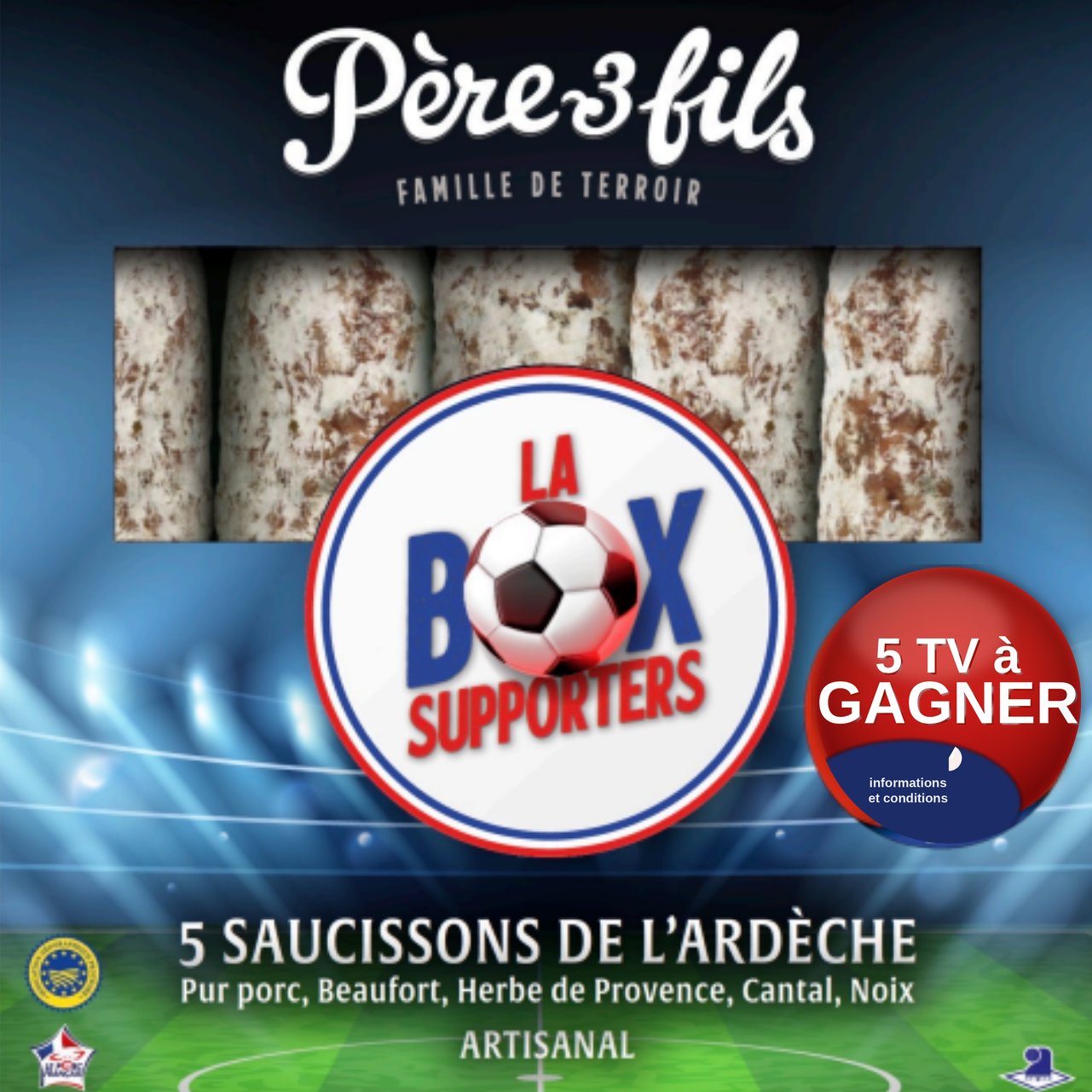 Box des Supporters – Coffret 5 Saucissons Artisanaux de l'Ardèche | Édition Coupe du Monde 2026