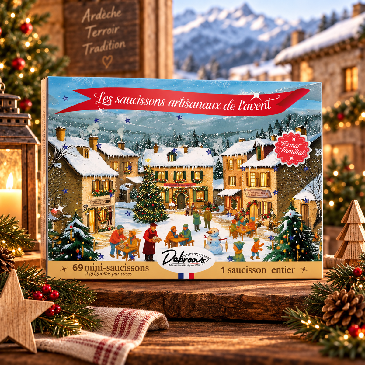 Calendrier de l'Avent saucissons 2026 petit format – coffret de 24 cases