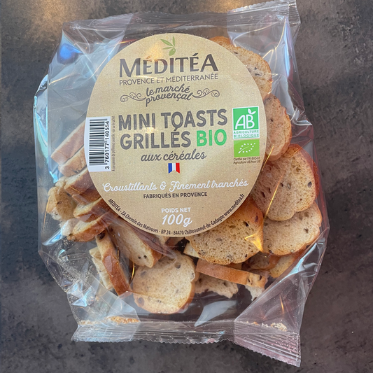 Mini toast grillés aux céréales bio