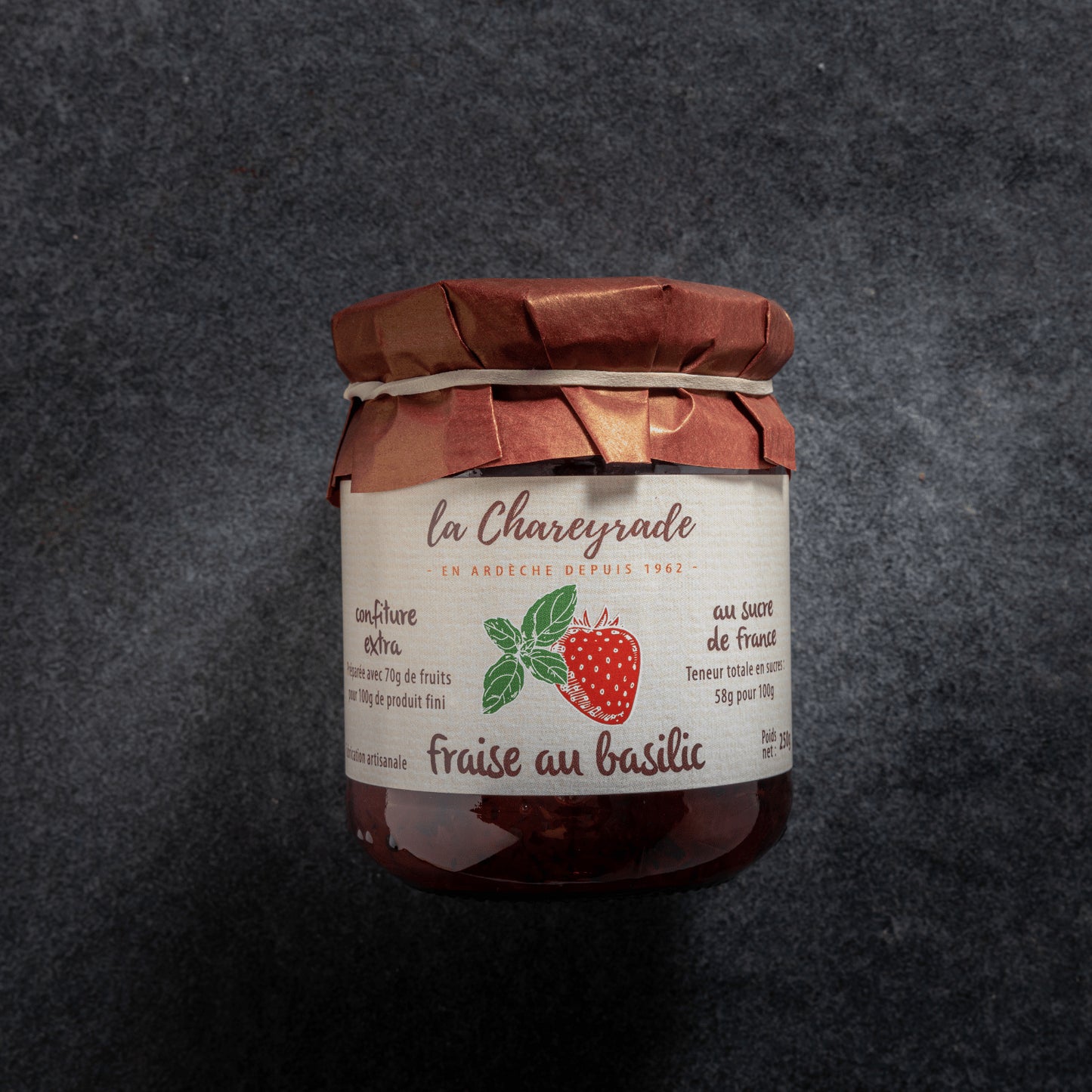 Confiture fraise au basilic