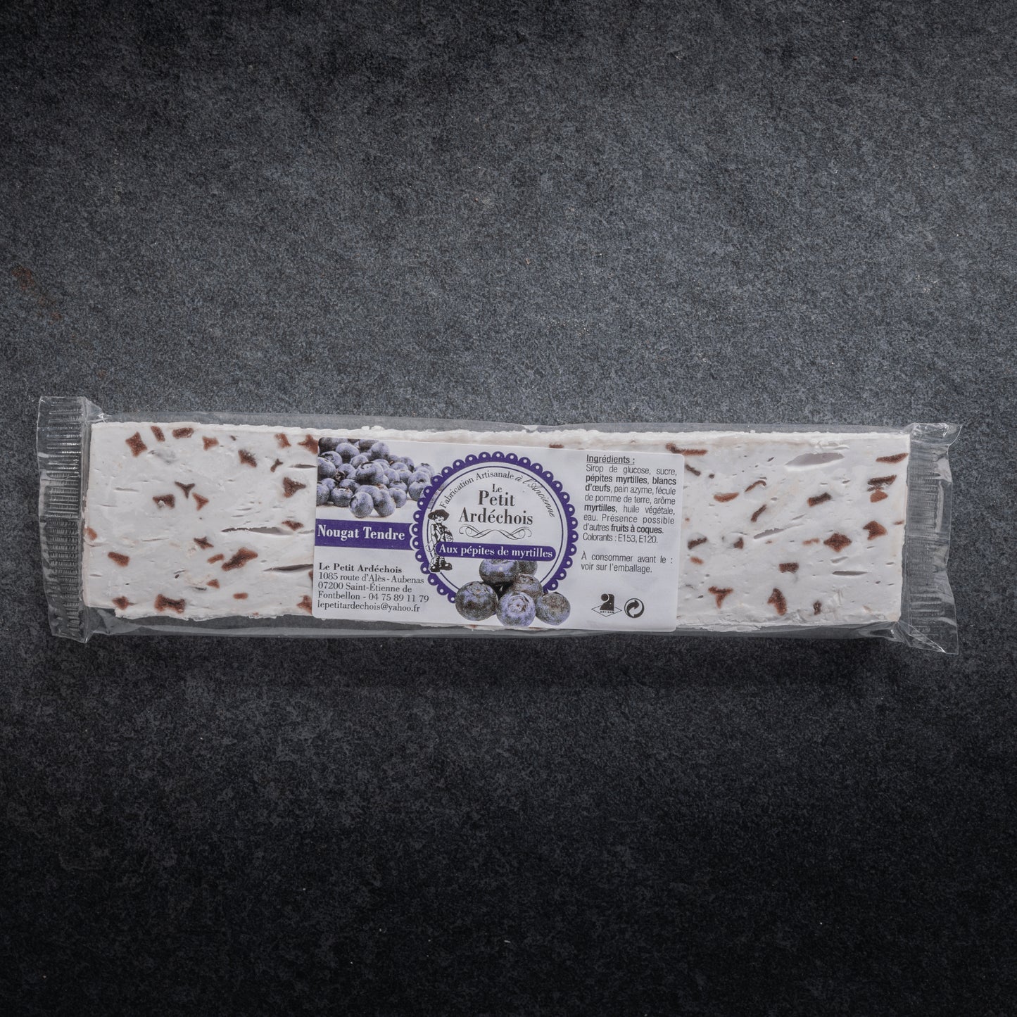 Soft blueberry nougat