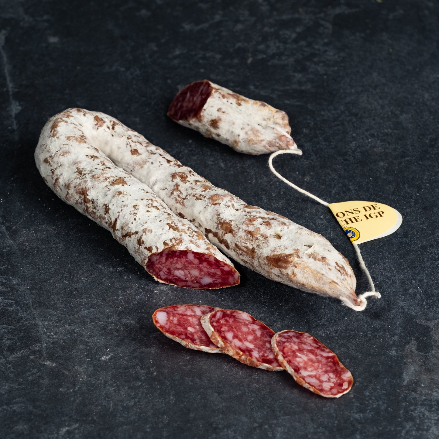 Curved sausage from Ardèche PGI