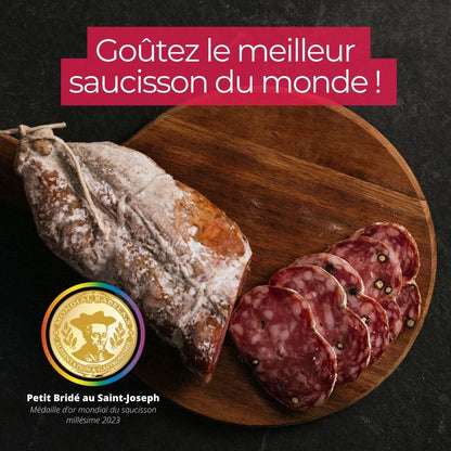 Saucisson sec Bridé au Saint Joseph de l'Ardèche