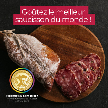 Saucisson sec Bridé au Saint Joseph de l'Ardèche